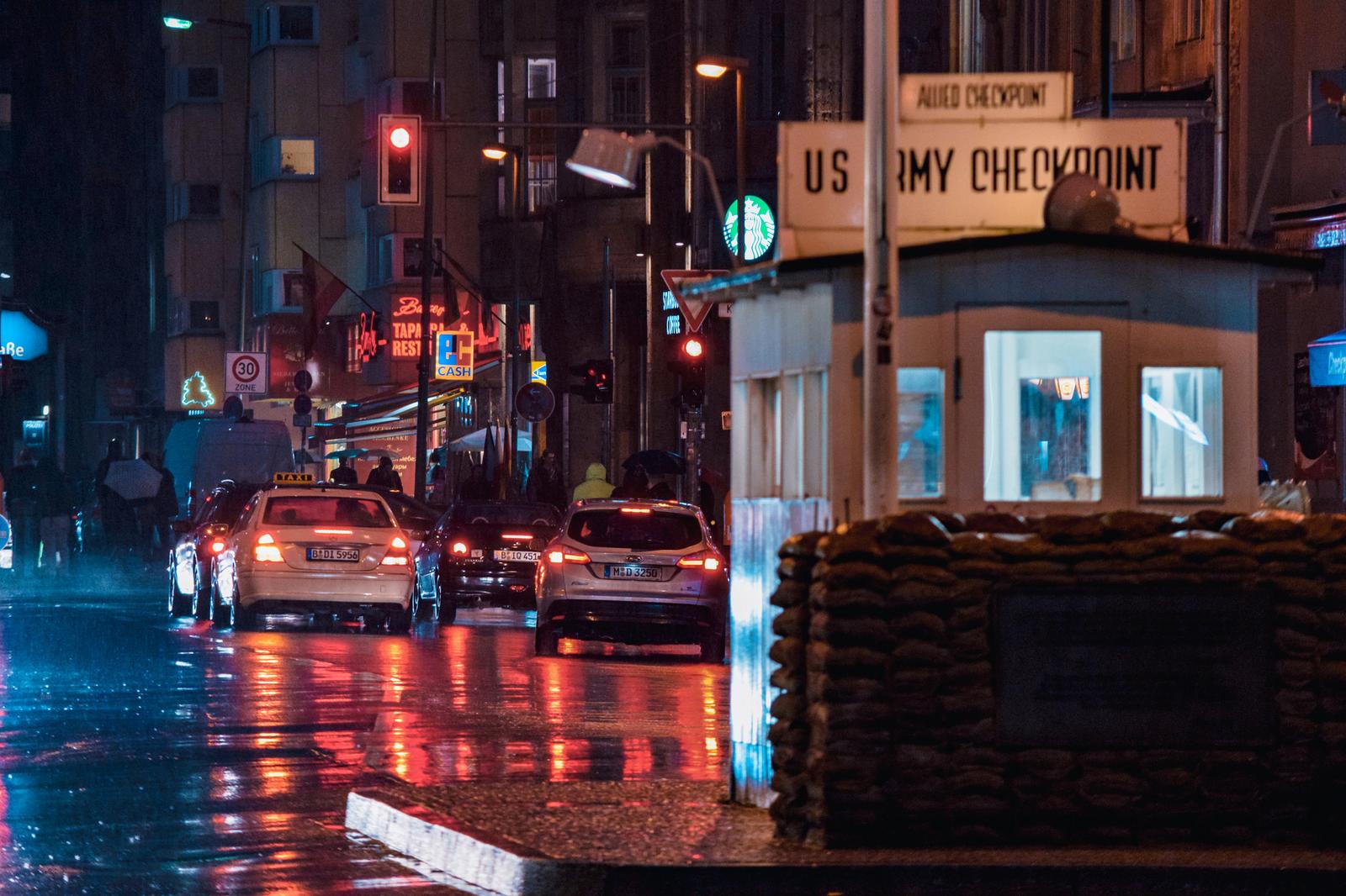 Checkpoint Charlie at Night