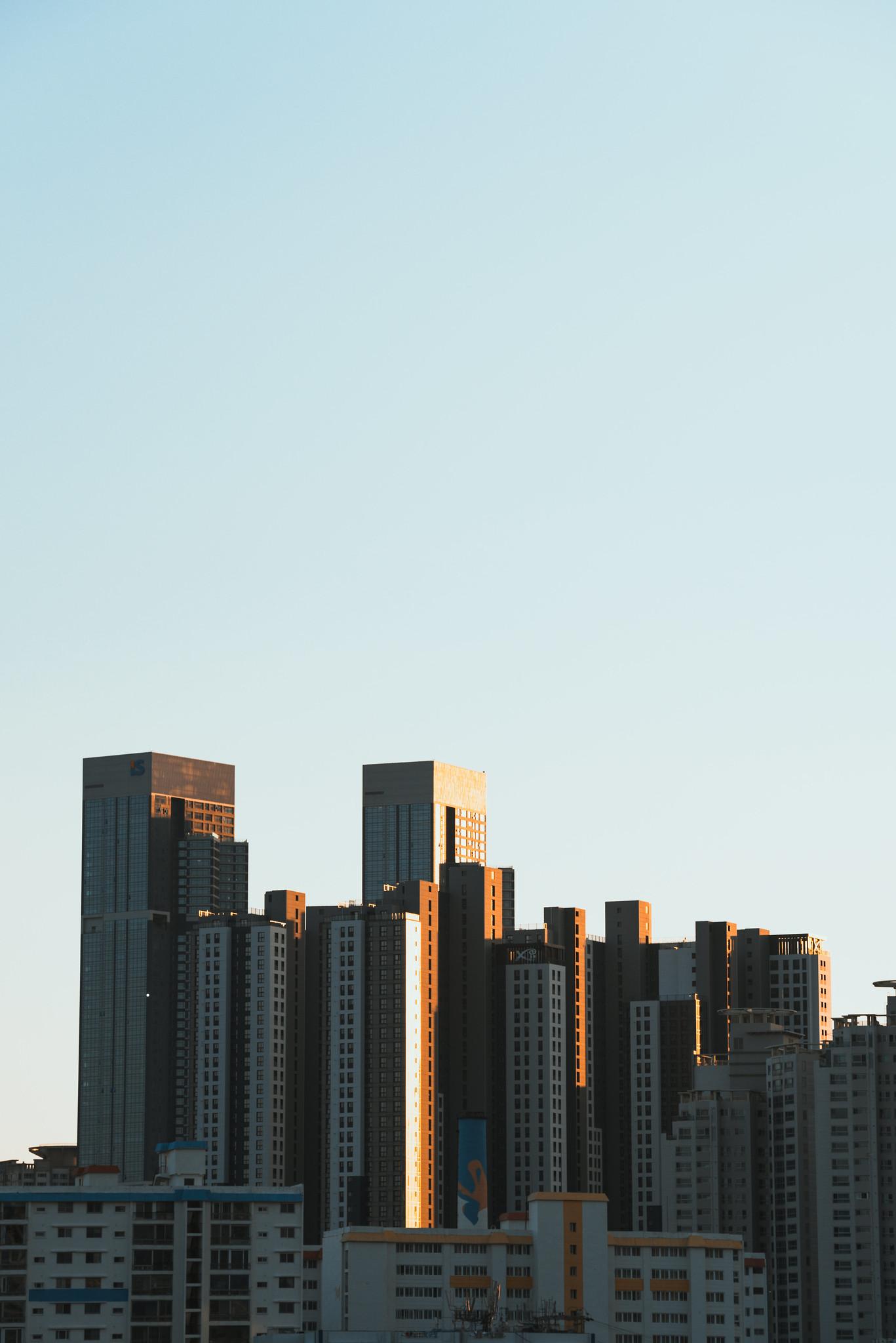 Skyscrapers Viewed from the Beach