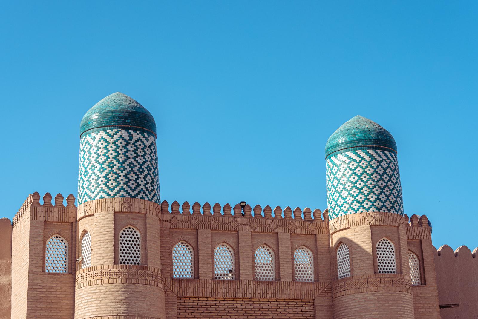 First Sight of Khiva: West Gate (Ota Darvoza)