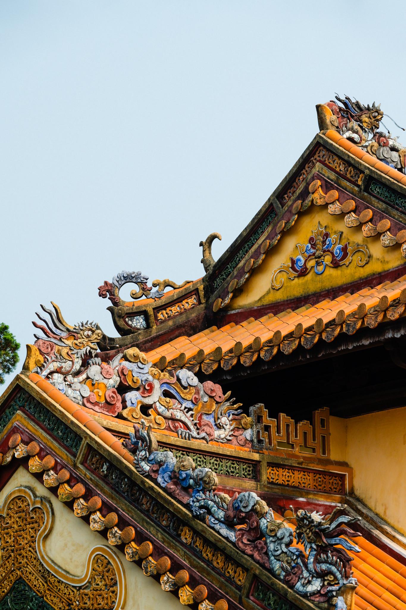Decorations on the Roof of Khiem Cung Gate