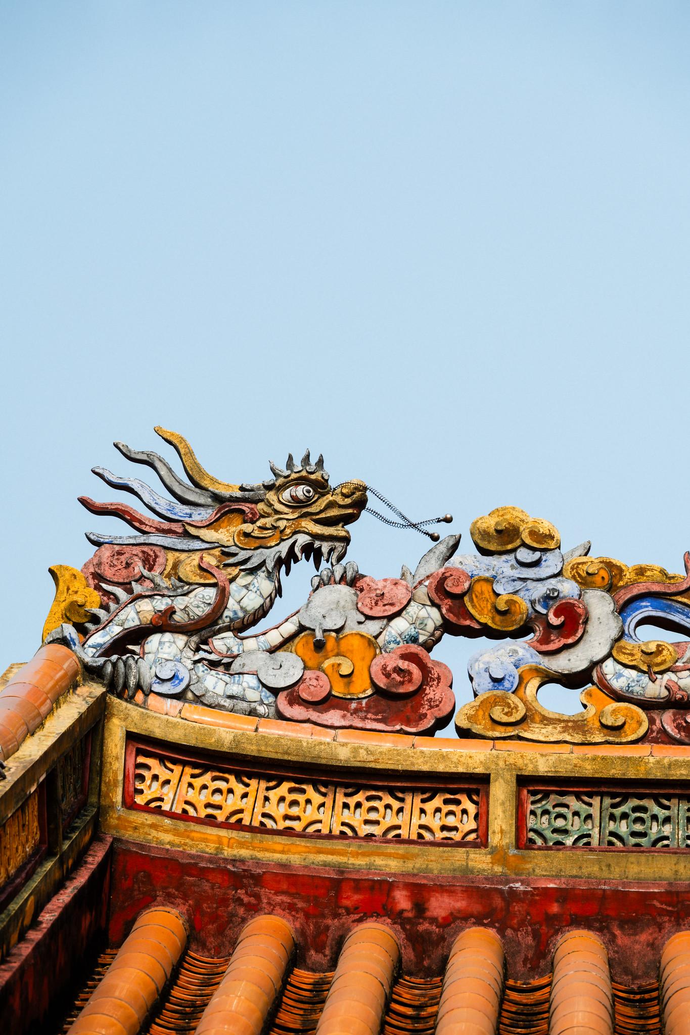 Decorations on the Roof of Khiem Cung Gate