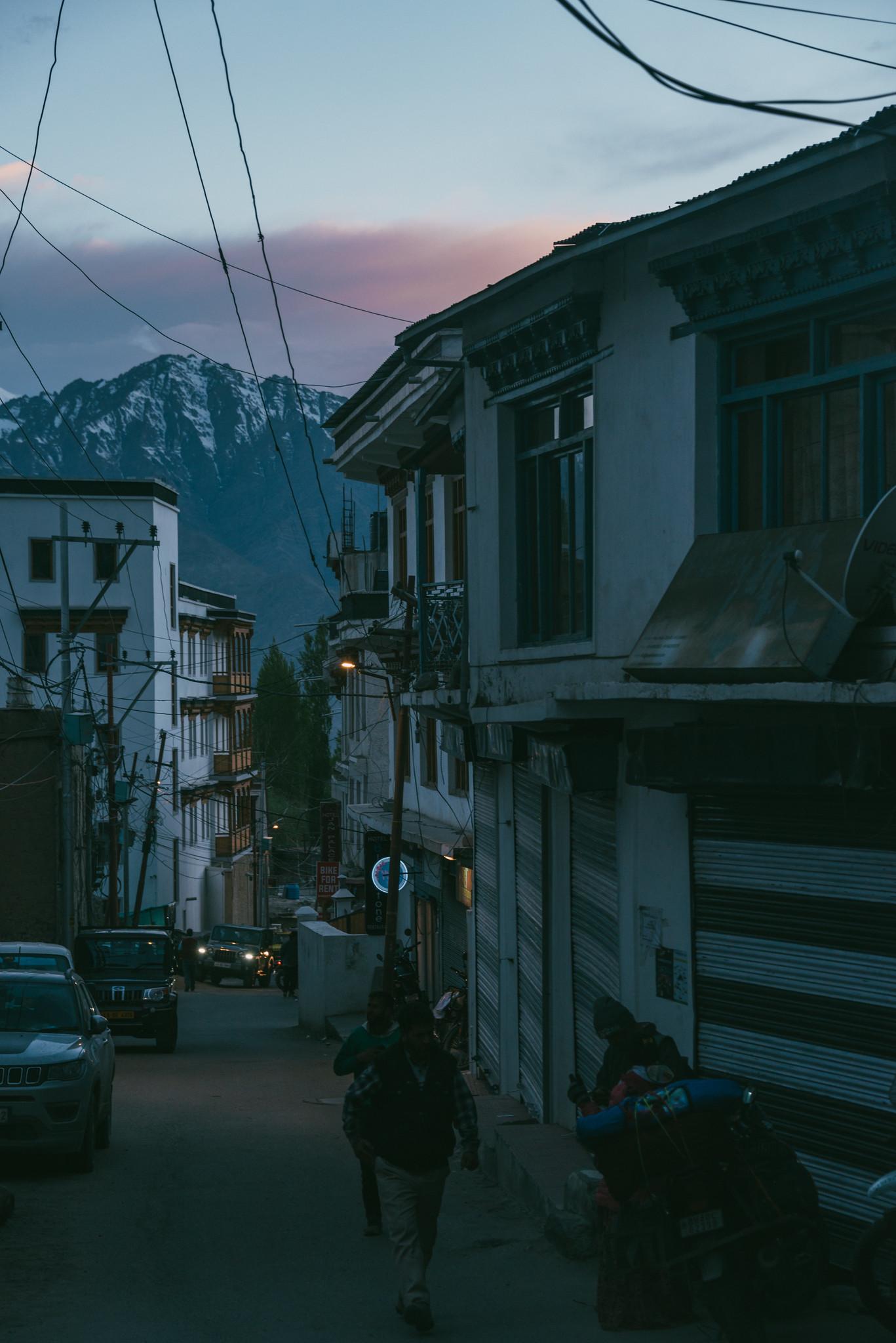 Down the Hill with Mountainous Backdrop