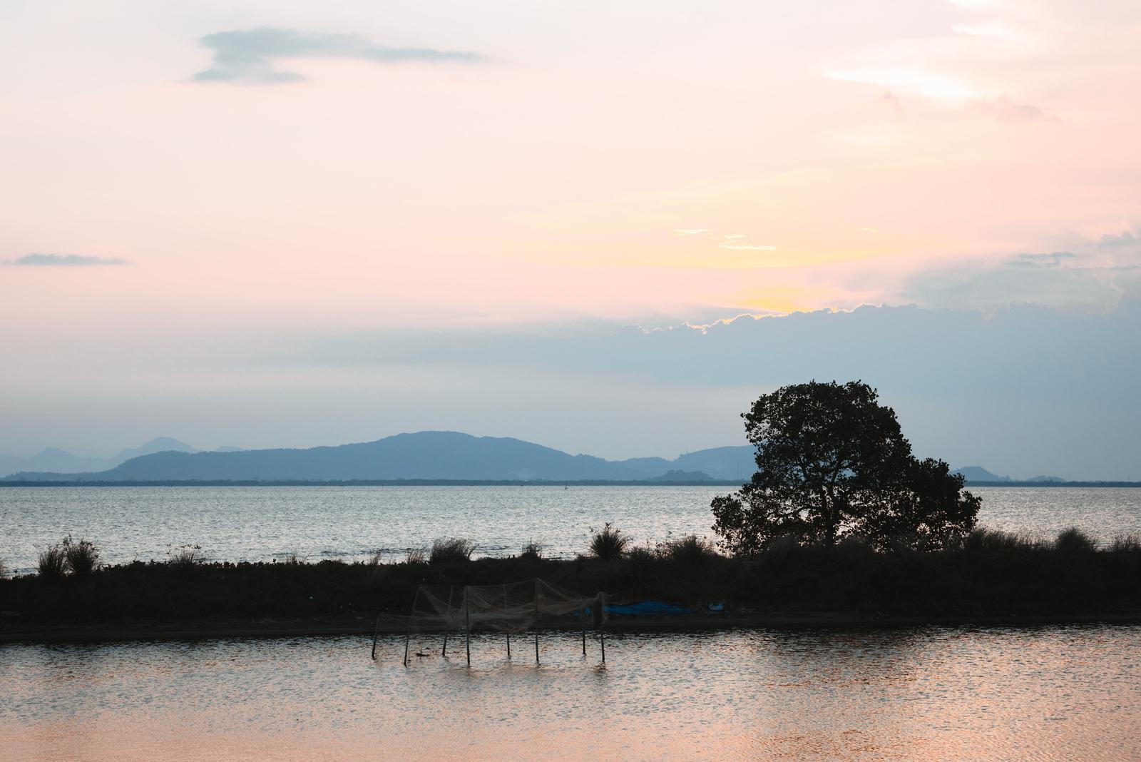 Sunset over Seafood Farms