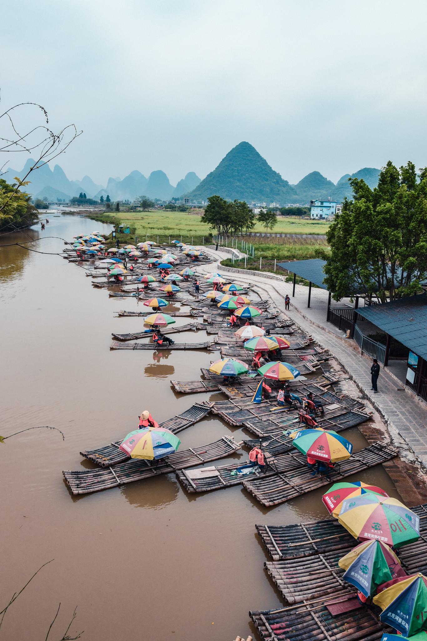 Bamboo Rafts on Yulong River
