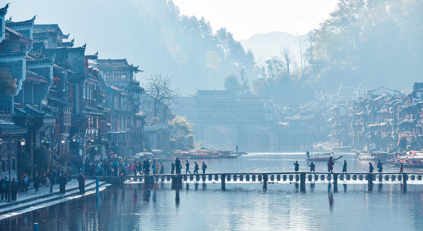 Crossing Tuojiang River