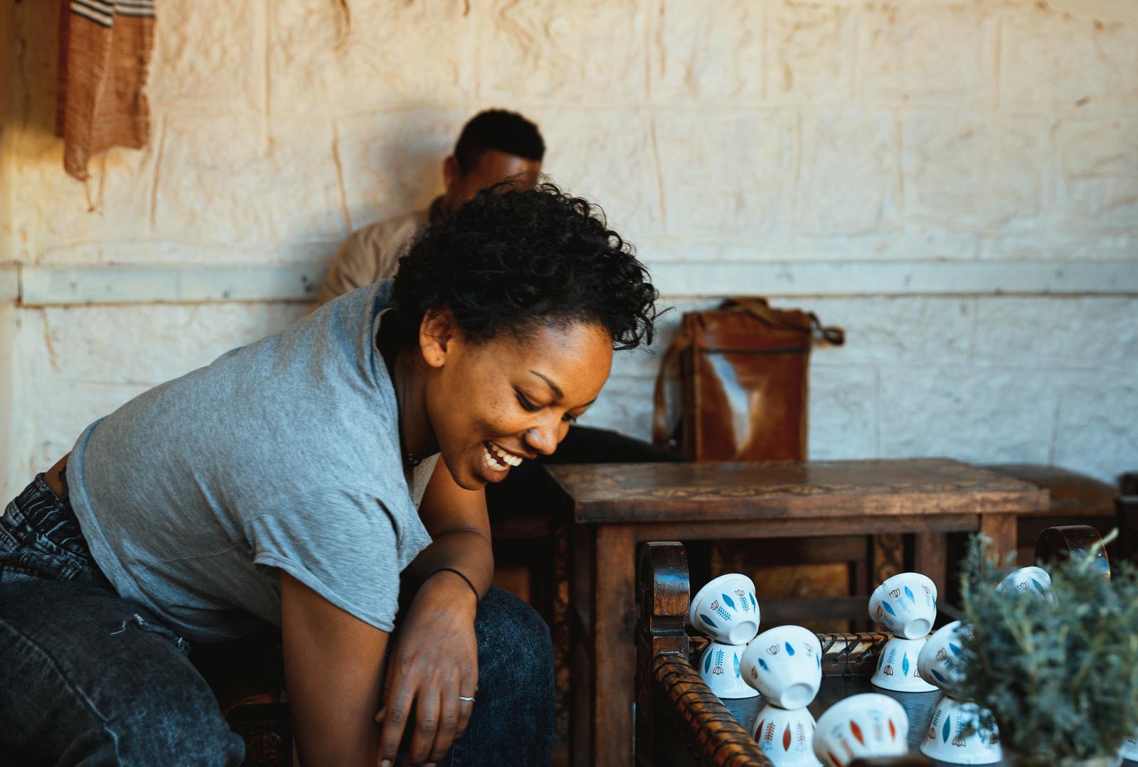 A Woman Preparing Coffee