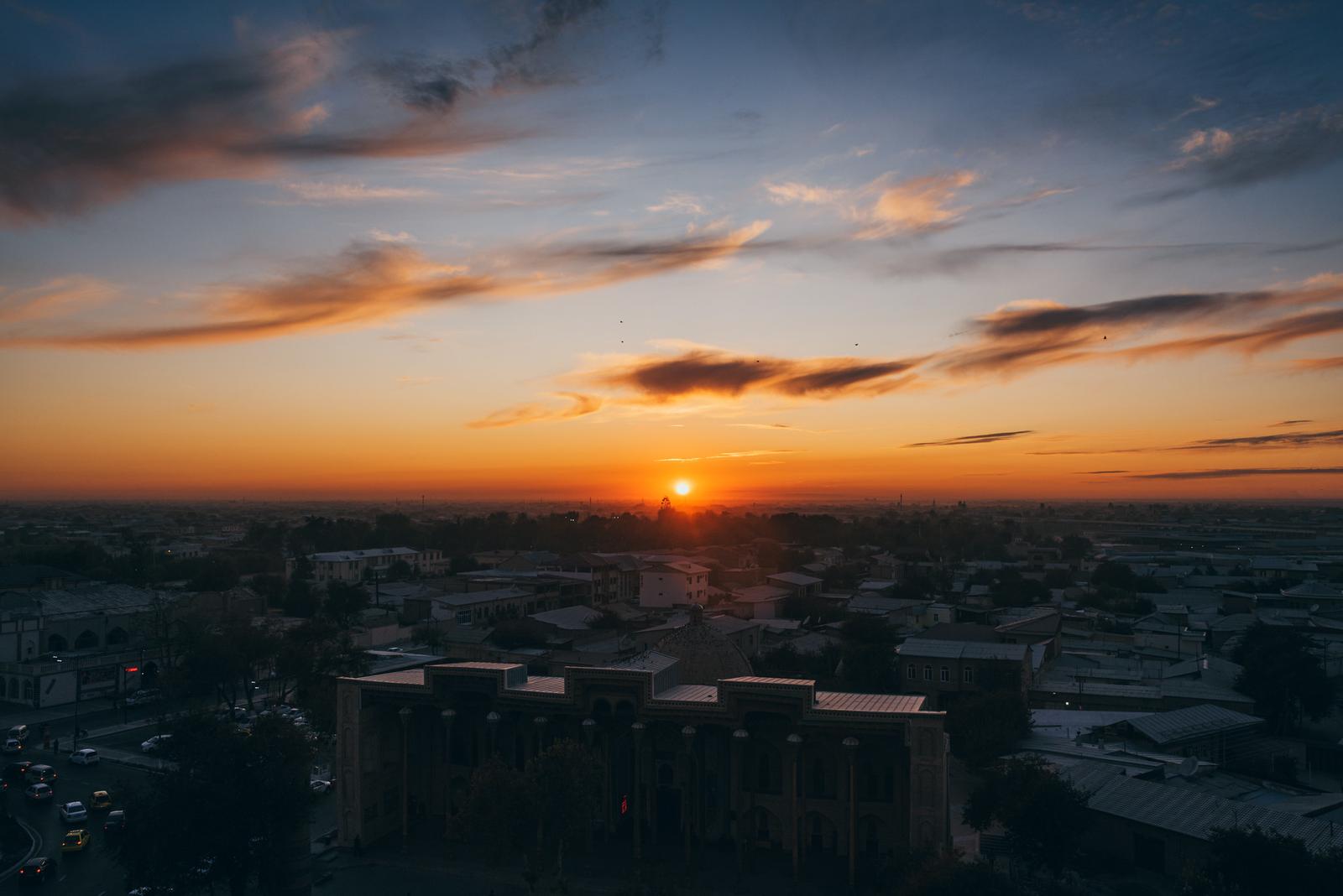 Bukhara Sunset, with Layers of Mist