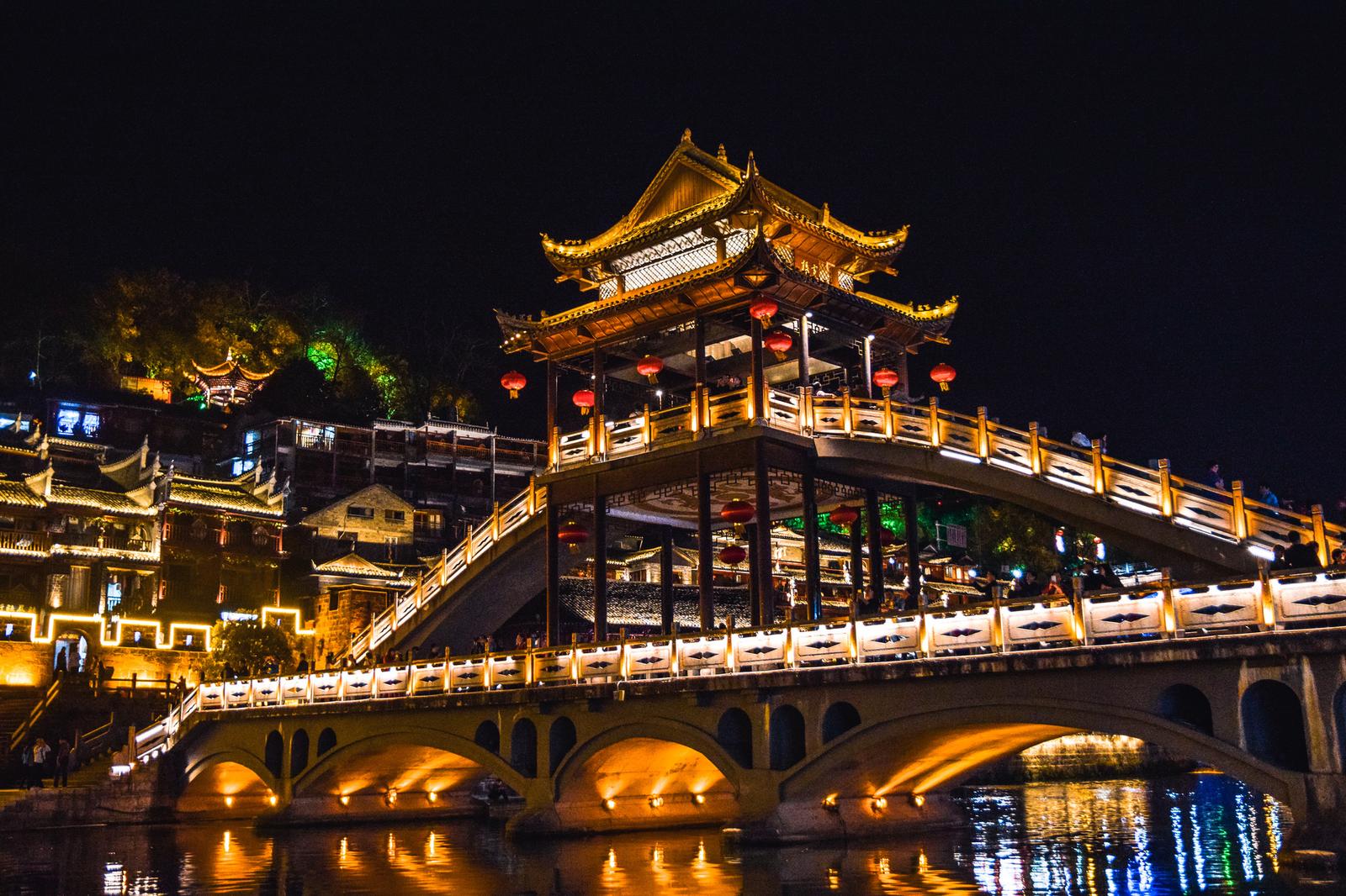 Scenic Bridge at Night