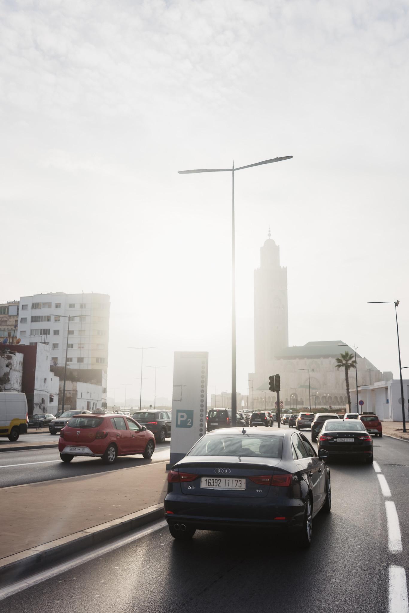 Sunlight Glinting off Car Roofs