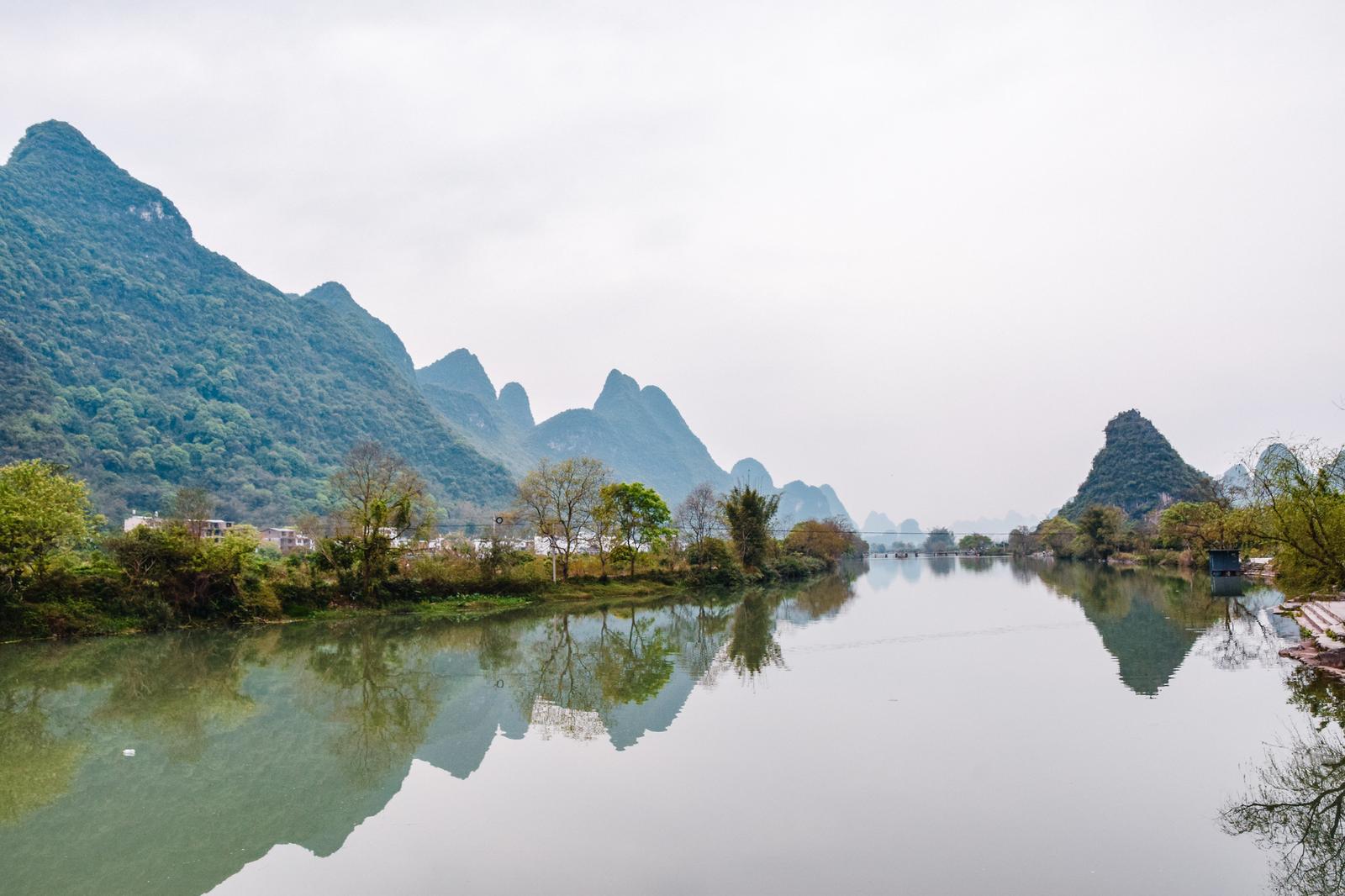 Cycling along Li River Valley