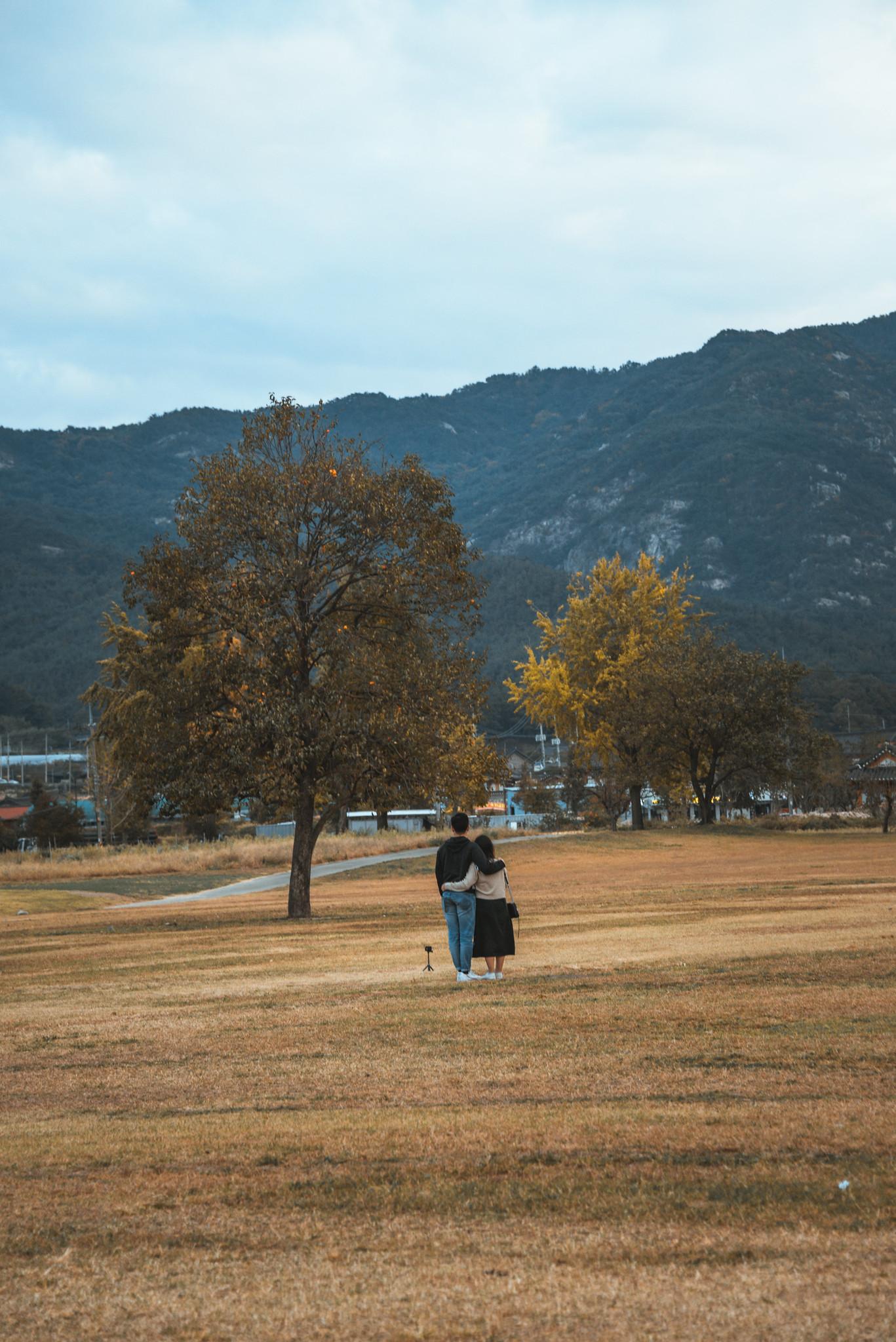 A Couple Posing for Wefie